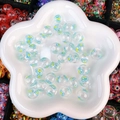 Hollow glass bead with yellow heart pattern and blue outlines for DIY jewelry - Blue Stripe Yellow Heart (33#-14mm)
