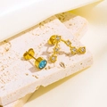 Sternbild Geburtsstein Ohrstecker in Gold mit blauen und klaren Zirkon Kristallen - Fische-Stil (Gold)