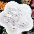 Hollow glass beads with colorful polka dots for DIY handmade jewelry bracelets - Red Green Blue Dots (11#-14mm)