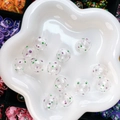 Transparent hollow glass beads with colorful hand-painted dots for DIY jewelry making - Purple Green Pink Dots (19#-16mm)