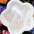 Handmade hollow glass beads with colorful hand-painted polka dots for DIY jewelry - Pink Green Orange Dots (18#-16mm)