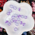 Handmade hollow glass beads with purple spirals and blue dots for DIY jewelry making - Purple Spiral Blue Dot (13#-14mm)
