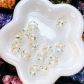 Transparent glass beads with colorful green, orange, and yellow polka dots for DIY jewelry - Green Orange Yellow Dots (21#-16mm)