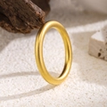 Matte gold titanium steel minimalist ring displayed on a natural Zen background - Matte Ring Gold (Size 5)