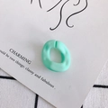 Vue macro d'un pendentif carré irrégulier vert menthe mat pour bijoux DIY - Anneau ouvert irrégulier (3#) / Vert menthe