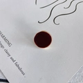 Close-up of vintage dark red enamel earring with gold metal base on display card - Wine Red (3#)