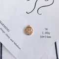 Detail view of 14K gold plated floral hollow charm with cubic zirconia accents - Rose Pattern Style (7#)