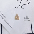 Detail view of 18k gold plated sailboat pendant with micro-pave zircons and 18x14mm dimensions - Sailboat Style (9#)