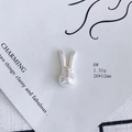 Polished silver rabbit pendant charm with 26x12mm dimensions and 1.31g weight for DIY - Mirror Silver Rabbit Shape (6#)