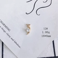 Detail of 18x8mm gold-plated moon charm with zircon inlay for jewelry making - Micro Pave Round Diamond Style (12#)