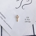 Detailed macro shot of a gold-plated key pendant with cubic zirconia for DIY jewelry - Key Shape Style (15#)