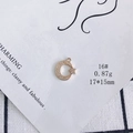 Detail of 14K gold plated moon and star pendant with white zircon micro-pave setting - Star Moon Linked Style (16#)