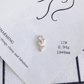 Macro view of gold plated leaf pendant with marquise zircons and DIY loops, 18x8mm - Leaf Shape Connector Style (17#)
