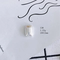 Macro shot of 18x13mm aurora resin gemstone accessory in pearly white for DIY jewelry - Iridescent Pearl White Rectangle (13#)