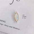 Détail macro du connecteur marquise en nacre 25x8mm serti d'or pour bijoux DIY - Connecteur Marquise à Double Boucle (15#)