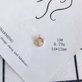 Close-up of gold-plated reindeer pendant with pear-shaped zircon, measuring 14x12mm - Elk Reindeer Style (19#)