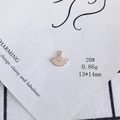 Macro shot of 13x14mm gold-plated fan pendant with zircon stones for DIY jewelry making - Fan Array Style (20#)