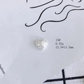 Macro shot of 12.5x13.5mm silver heart earring finding with textured metal finish - Wavy Silver Heart Shape (15#)