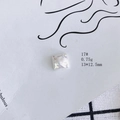 Macro detail of square silver hammered metal charm with dimensions 13x12.5mm and 0.75g weight - Hammered Silver Square (17#)