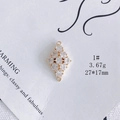 Macro detail of gold plated rhombus charm with cubic zirconia for DIY jewelry making - Hollow Diamond Micro-inlay (1#) / Style 1