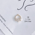 Detail of 18K gold plated heart zircon pendant with 20x15mm dimensions and 1.33g weight - Heart Hollow Micro-inlay (3#) / 3#