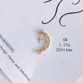 Detail of 25x14mm gold-plated crescent moon and star pendant with cubic zirconia stones - Moon Star Micro-inlay (4#) / 4#