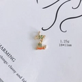 Makro-Detail von Legierung Gold Buchstabe Z Anhänger mit grünem Emaille, 18x11mm 1,25g - Buchstabe Z
