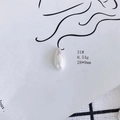 Macro detail of aurora luster drop resin charm with 28mm size for DIY earring making - White Teardrop Pearl Piece (31#)
