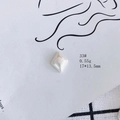 Rhombic aurora pearl resin jewelry charm with 17x13.5mm size and 0.55g weight detail - Pearl White Rhombus Piece (33#)