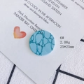 Macro view of 25mm sky blue acrylic resin round pendant with black marble vein texture - Sky Blue Marble (6#)