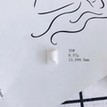 Macro detail of ivory resin rectangle cabochon for DIY jewelry making 13.5x9.5mm - Artificial Pearl Rectangle (35#)
