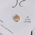 Detailed view of Tree of Life pendant in gold plating with sparkling cubic zirconia - Round Tree of Life (4#)