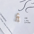 Détail du pendentif lune et étoile doré avec zircon incrusté, taille 22x18mm, poids 1,00g - 18#