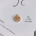 Detail of gold-plated Christmas bell pendant with crystals, 16x14mm size and 1.26g weight - Double Christmas Bells (6#)