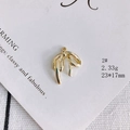 Macro detail of a golden bow alloy pendant with size and weight specs for DIY jewelry - Bow Shape Style (2#)