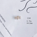 Vue détaillée d'un pendentif libellule doré avec zircons pour création de bijoux DIY - 21#
