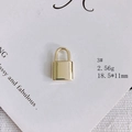 Golden alloy lock charm for DIY jewelry making, size 18.5x11mm, shown on white background - Padlock Shape Style (3#)