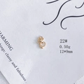 Vue détaillée d'un pendentif chat doré de 12x9mm avec zircon pour création de bijoux - 22#