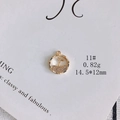 Detail of 14K gold plated whale tail pendant with rhinestones, size 14.5x12mm - Ocean Wave Whale Tail (11#)