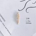 Vue macro d'un pendentif feuille doré avec zircon serti montrant les détails 28x8mm - 24#