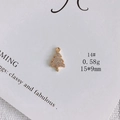 Detail of Christmas tree pendant with gold plating and white zircon micro-inlay - Sparkling Christmas Tree (14#)
