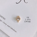 Detail of 13x7mm 18K gold plated zircon connector charm with beaded texture for DIY jewelry - Beaded Texture Round Diamond (18#)