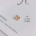 Close-up of a gold maple leaf pendant with cubic zirconia inlay, 12x9mm charm for DIY jewelry - Micro-Inlaid Maple Leaf (19#)