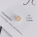 Detail of 12x9mm gold plated hollow cage charm with transparent crystal for DIY jewelry - Birdcage Woven Round Stone (22#)