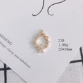 Detailed close-up of 18k gold plated teardrop floral pendant with marquise zircons - Hollow Teardrop Floral (23#)