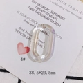 Macro view of iridescent acrylic oval open links for DIY jewelry making 38.5x23.5mm - Iridescent Aurora Transparent (4#)