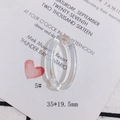 Detailed macro view of an iridescent clear acrylic oval open link pendant, size 35x19.5mm - Iridescent Aurora Oval (5#)