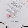Detail of 23.5x18mm cream white iridescent acrylic oval link for DIY jewelry making - Small Iridescent Aurora (7#)