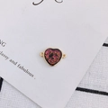 Detail of heart-shaped gold-rimmed charm with pink gold foil sequins for DIY jewelry - Multicolor Black (5#)