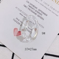 Macro detail of transparent 37x27mm oval acrylic link for DIY jewelry making - Large Aurora Transparent (9#)
